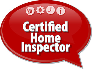 Image showing Certified Home Inspector Business term speech bubble illustratio