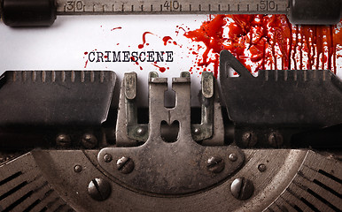 Image showing Bloody note - Vintage inscription made by old typewriter