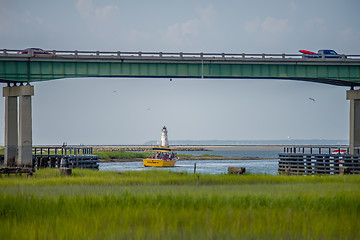 Image showing waterway scenes near Cockspur Island Lighthouse