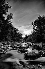 Image showing river stream flowing over rocks