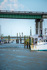 Image showing waterway scenes near Cockspur Island Lighthouse