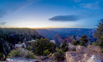 Image showing grand canyon under moon and star light