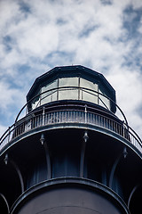 Image showing hunting island lighthouse with blue sky