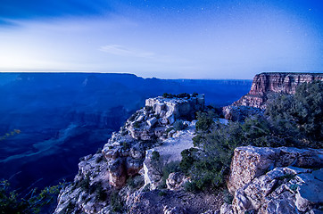 Image showing grand canyon under moon and star light