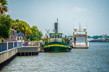 Image showing ferry floating on river in savannah georgia usa