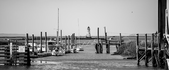 Image showing waterway scenes near Cockspur Island Lighthouse