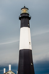 Image showing Tybee Island Light with storm approaching