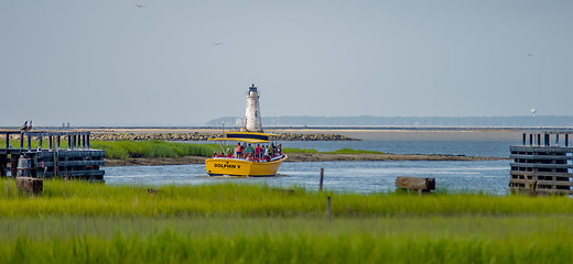 Image showing waterway scenes near Cockspur Island Lighthouse