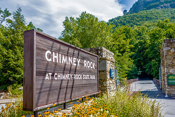 Image showing entance sign into chimney rock park
