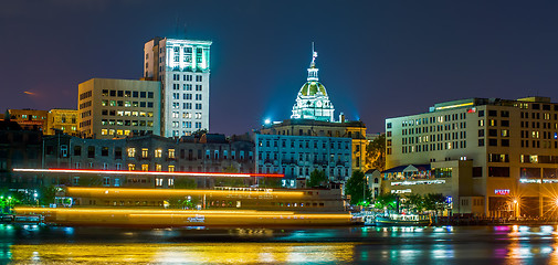 Image showing River Street at Twilight in Savannah Georgia