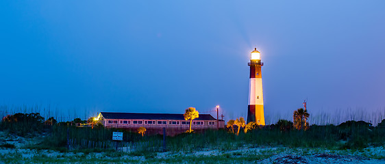 Image showing Tybee Island Light with storm approaching