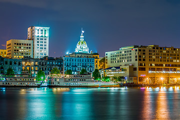 Image showing River Street at Twilight in Savannah Georgia