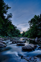 Image showing river stream flowing over rocks