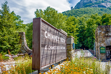 Image showing entance sign into chimney rock park