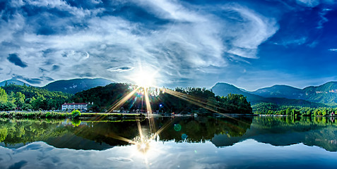 Image showing town of chimney rock in north carolina near lake lure