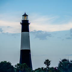 Image showing Tybee Island Light with storm approaching