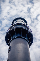 Image showing hunting island lighthouse with blue sky