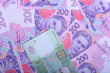 Image showing european money, ukrainian hryvnia close up