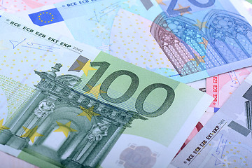 Image showing European banknotes, Euro currency from Europe, Euros.