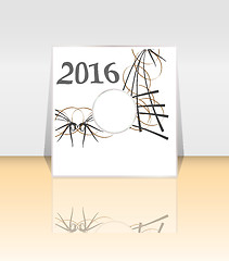 Image showing 2016 new year sign on abstract background, invitation card set