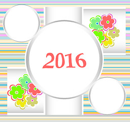 Image showing Happy New Year 2016. Decorative vintage ornamental