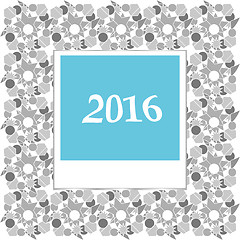 Image showing 2016 in instant photo frames on abstract background