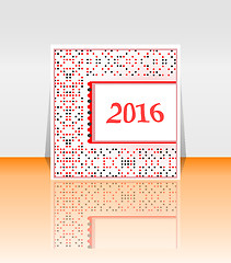 Image showing Origami 2016 mandala on polka dots background