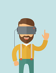 Image showing Man with virtual reality headset