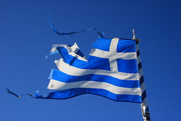 Image showing Ripped greek flag