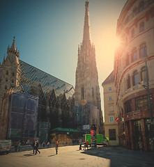 Image showing St. Stephen\'s Cathedral and the eponymous square, Vienna, Austri