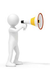 Image showing man and a megaphone