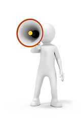 Image showing man and a megaphone