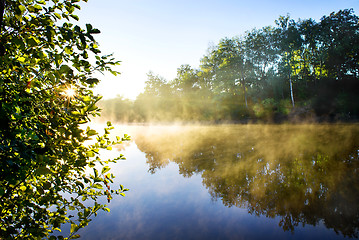 Image showing Fog on river