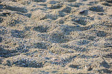 Image showing Beach sand at sunset, background 