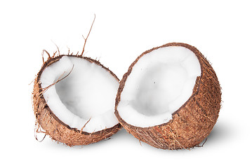 Image showing Two halves of coconut