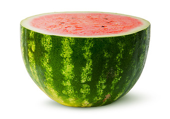 Image showing Half of red juicy watermelon rotated