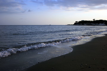 Image showing Evening by the shore