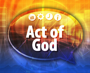 Image showing Act of God Business term speech bubble illustration