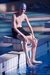 Image showing child portrait on swimming pool