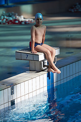 Image showing child portrait on swimming pool