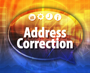 Image showing Address Correction Business term speech bubble illustration