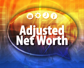 Image showing Adjusted Net Worth Business term speech bubble illustration