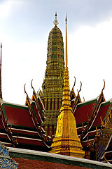 Image showing  thailand asia   in  bangkok rain    roof wat  palaces     sky  