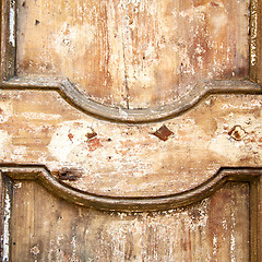 Image showing  traditional   door    in italy   ancian wood and traditional  t