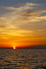 Image showing sunrise boat   thailand kho tao bay coastline  sea