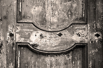 Image showing  traditional   door    in italy   ancian wood and traditional  t