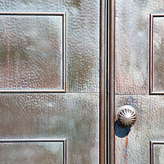 Image showing  traditional   door    in italy   ancian wood and traditional  t