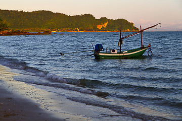 Image showing sunrise asia  the  lomprayah bay white  beach    rocks  china se