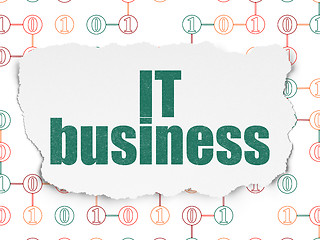 Image showing Finance concept: IT Business on Torn Paper background