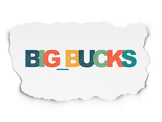 Image showing Business concept: Big bucks on Torn Paper background